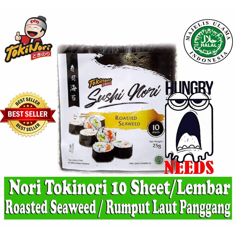 

[⁂F29/] TOKINORI SUSHI NORI 10 LEMBAR / SHEET - RUMPUT LAUT PANGGANG - ROASTED SEAWEED [276]
