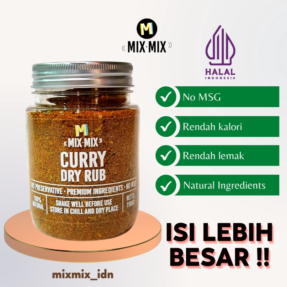 

H4rga T3rmurah Mixmix Curry Dry Rub Bumbu Marinasi Serbaguna 110 GRAM All Purpose Seasoning Segera Beli