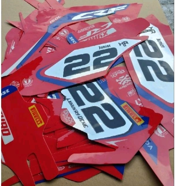 Decal custome CRF Full Metalik Chrome , Maxdecal  +Cutting gold/Chrome