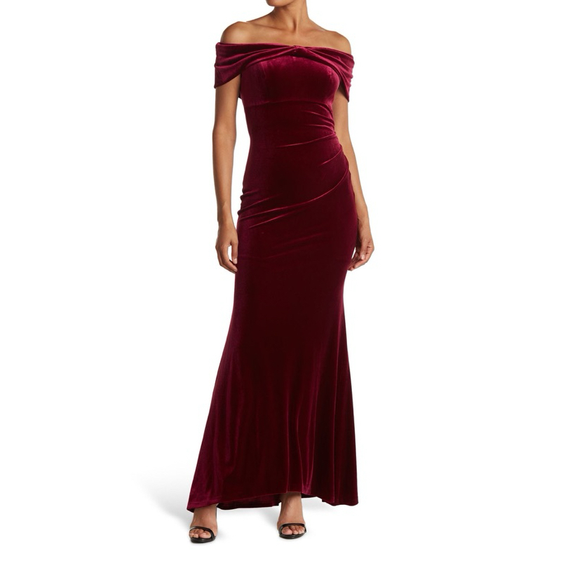 Chiobushop - Sabrila Long Dress Sabrina Bludru Velvet | Party Bridesmaid Wedding Kondangan Pesta Kor