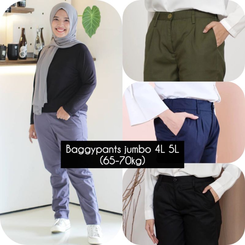 BAGGY PANTS JUMBO - celana wanita big size