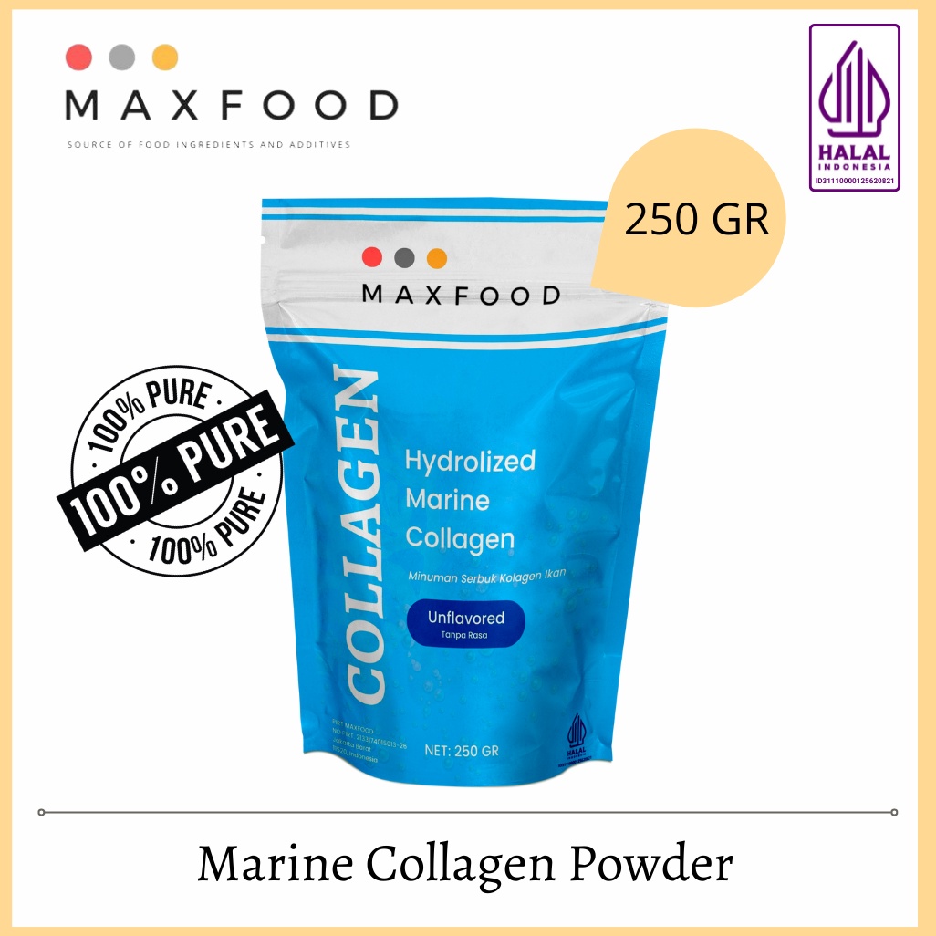 

[♤P69&] MAXFOOD - Pure Hydrolized Fish Collagen / Bubuk Collagen Ikan Murni 250 Gr [170]