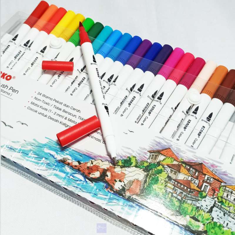 

DUAL TIP 24 COLOR BRUSH PEN DBP-24 KENKO