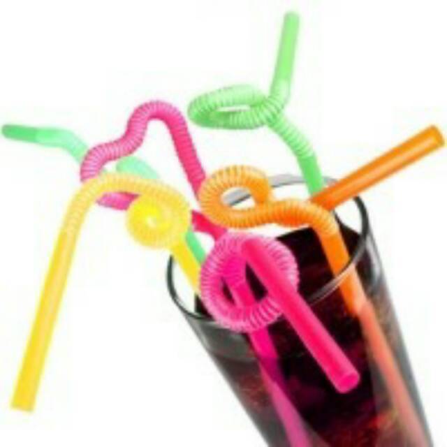 SPIRAL STRAW / SEDOTAN SPIRAL Plastik Isi 50 pcs