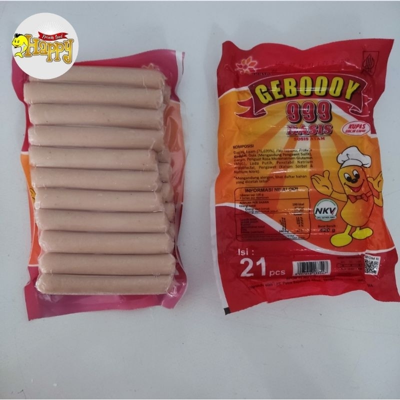 

Geboooy 999 Sosis Ayam Basis Putih isi 21 (420 gr)