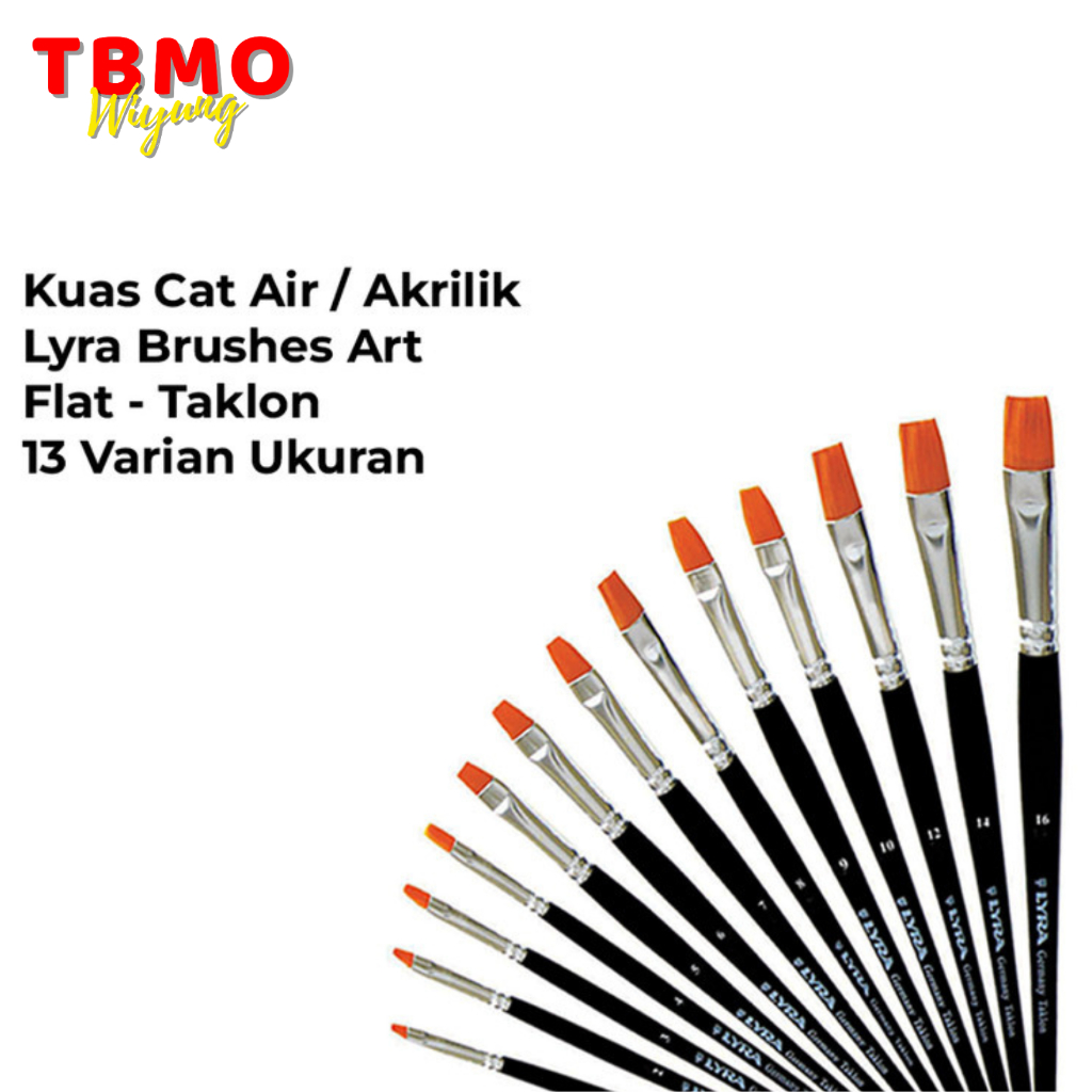 

TBMO Kuas Cat Air LYRA Watercolour Brush Flat Shape - Pcs