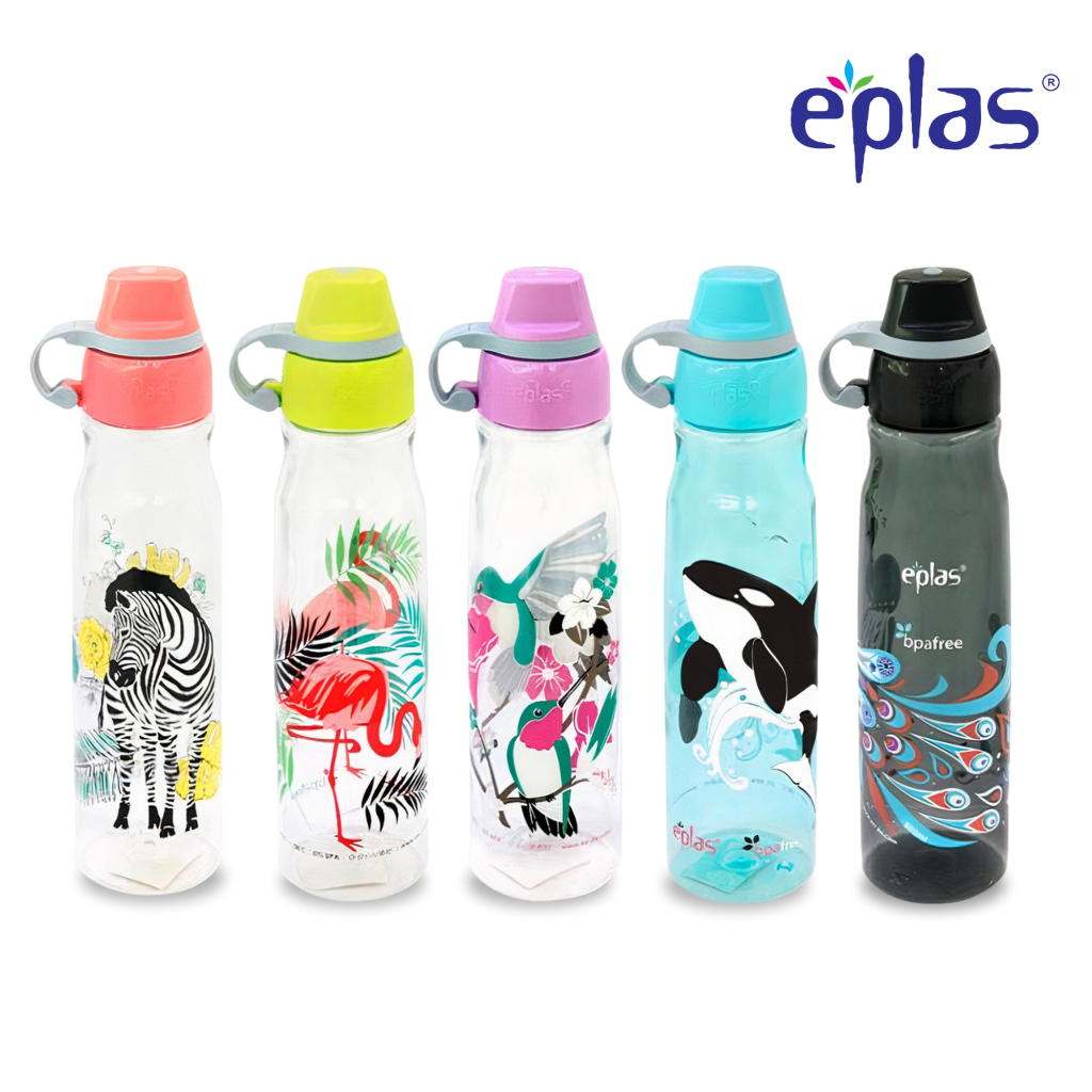 EPLAS Botol Minum Tritan (800ml) Water Bottle, Silicone Handle, BPA Free EGA-800