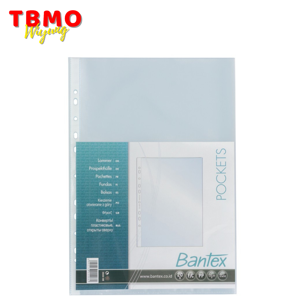 

TBMO Bantex Pocket Antiglare 20 Sheets 0.06mm thickness Folio 8044 08