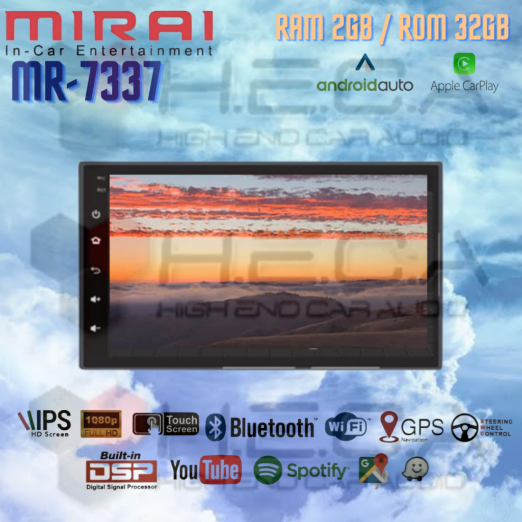 MIRAI MR-7337 Android 7" 2/32 GB Head Unit Double Din 7 Inch MR7337