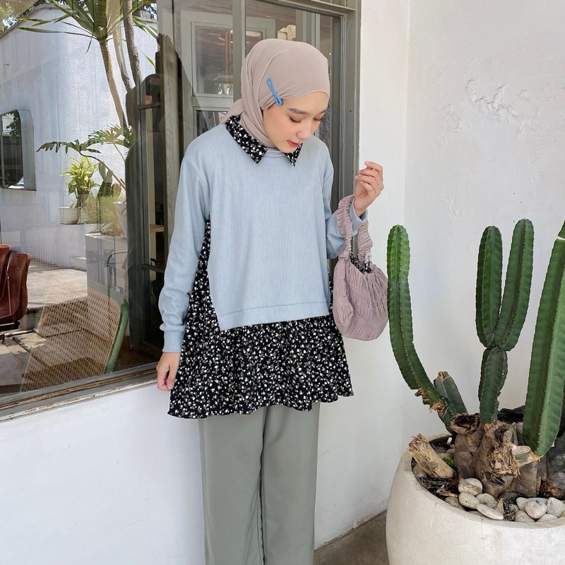 WINKA BLOUSE | Blouse 2in1 | blouse semi vest | blouse cantik