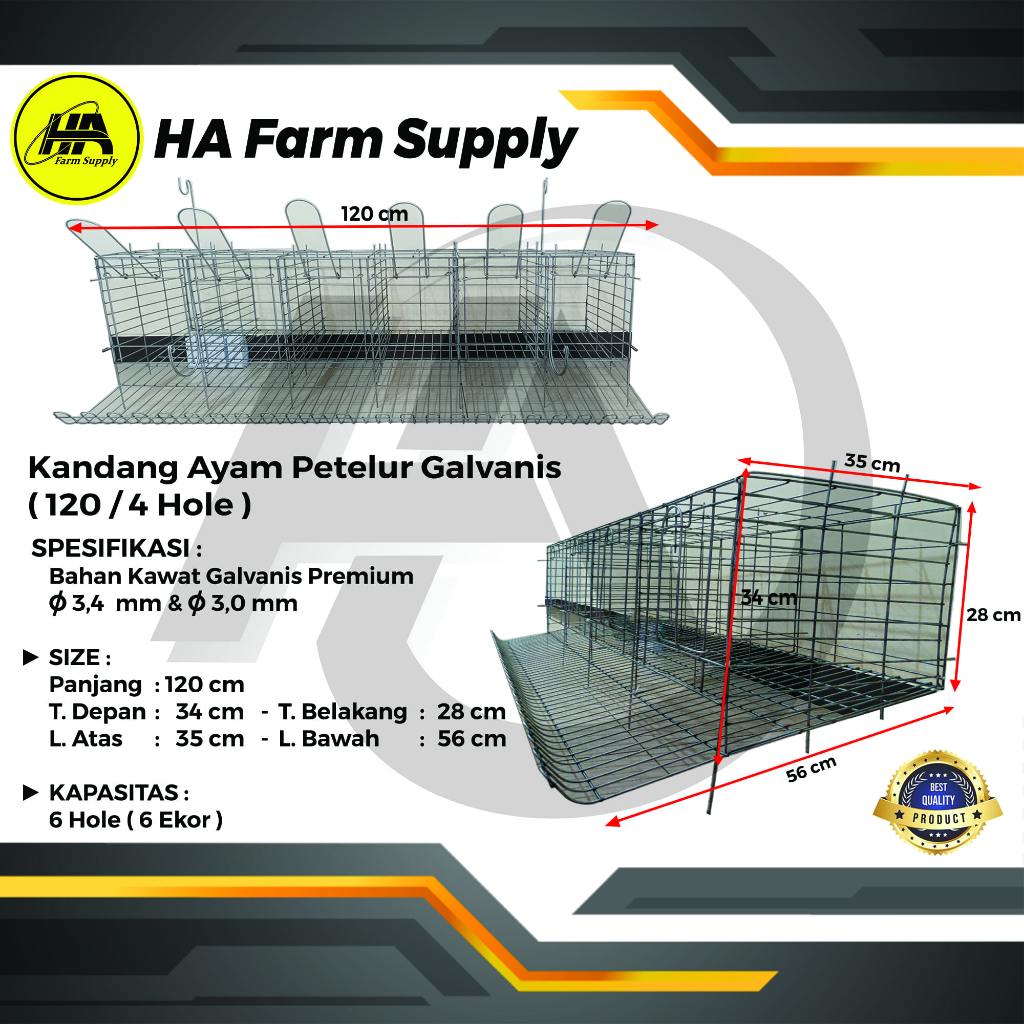 Kandang Ayam Petelur galvanis 120/6H PREMIUM GRADE A