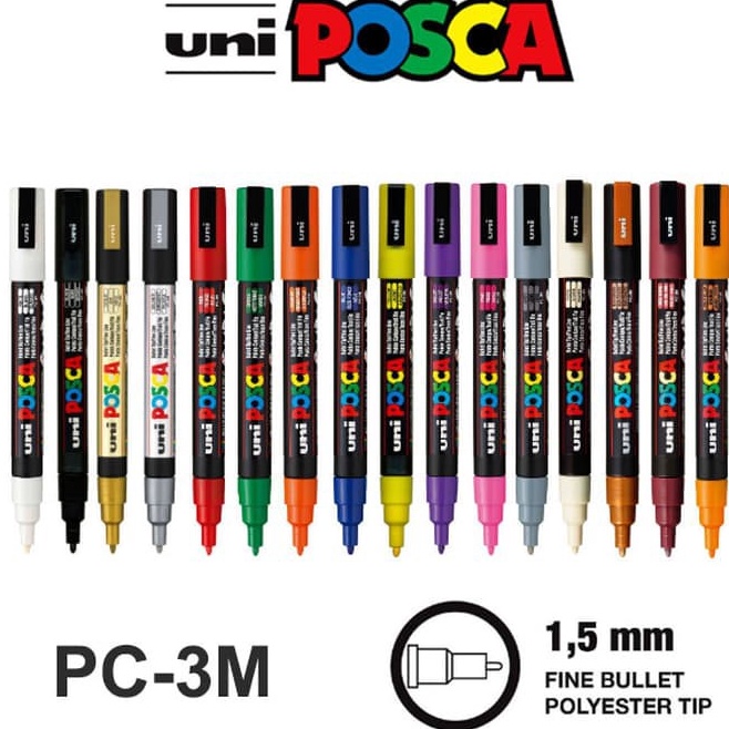 

[KODE WM970] Uni POSCA PC-3M Marker Pen - Fine Tip