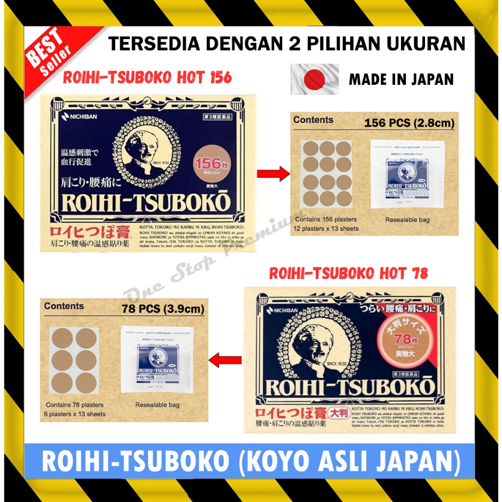 KOYO BULAT CABE HOT JEPANG NICHIBAN ROIHI TSUBOKO 78PCS 156PCS 78 156 PCS UNTUK NYERI OTOT SENDI TUL