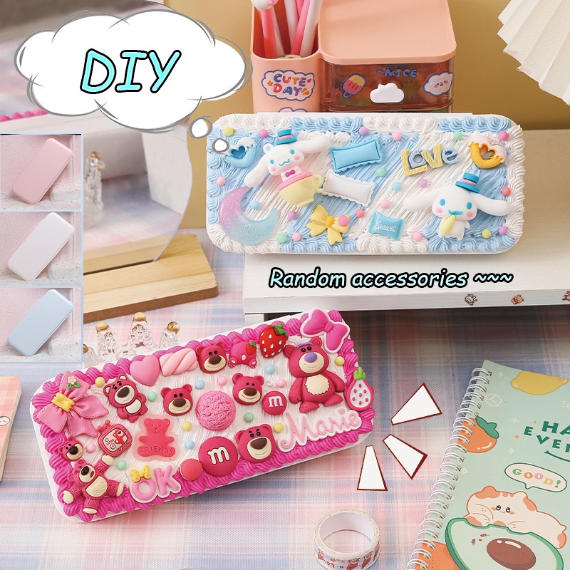 Kit Kotak Pensil DIY Deco Cream Kit DIY Pensilcase Sanrio Soft Clay Cream Kotak Pensil Kotak Stationery