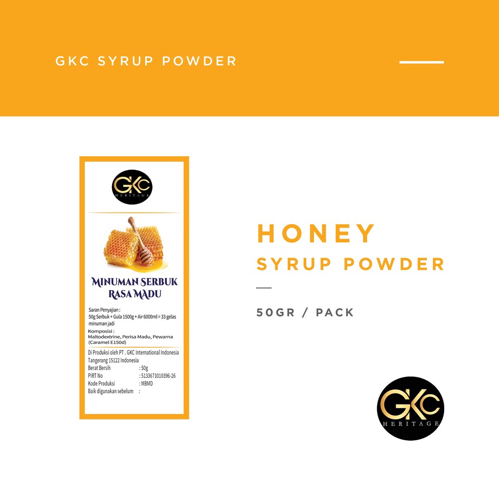 

[✁P3@] Bubuk Sirup Madu / Honey Powder Syrup Serbuk Minuman Powder Drink GKC Heritage Konsentrat 50 gram SALE now
