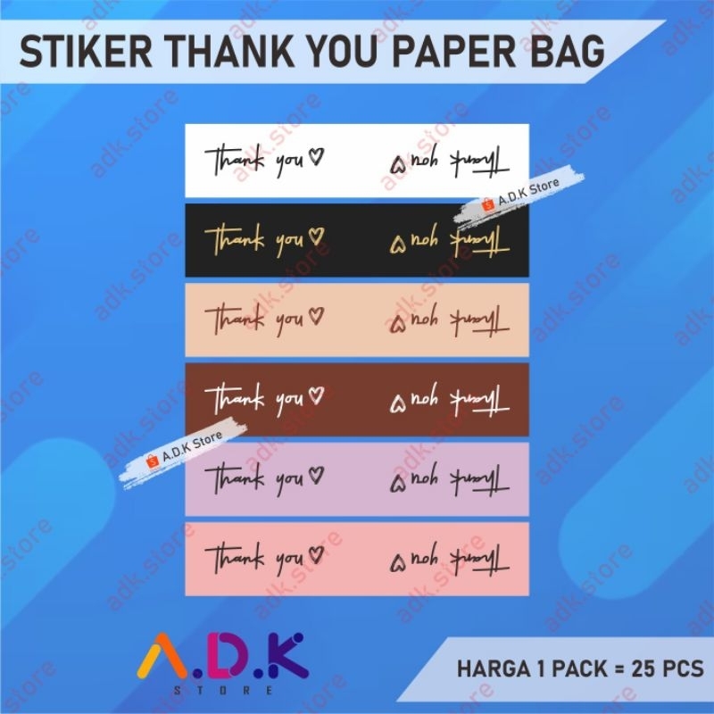 

[1 PACK] STIKER THANK YOU PAPER BAG | STIKER THANK YOU