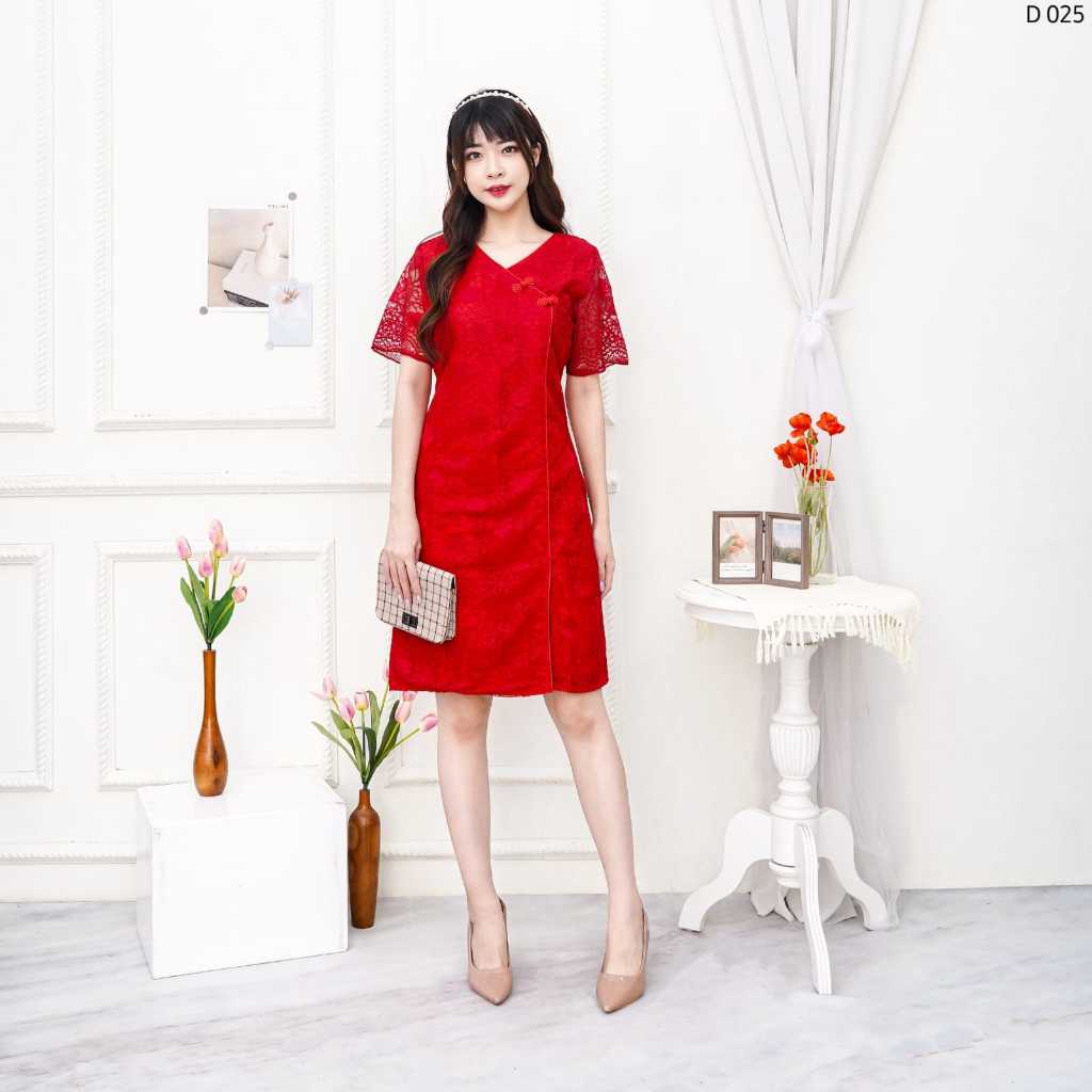 Dress combi maxmara brukat/dress brukat model kimono/dress merah brukat