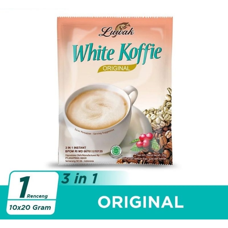 

Kopi Luwak White Koffie Rasa Original isi 10 x 20 gram 1 Renceng