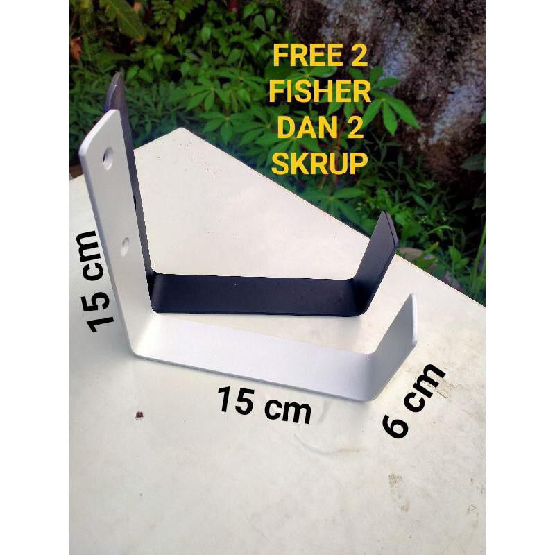 Siku besi gantungan selang taman. rak gantung ambalan rak dinding.