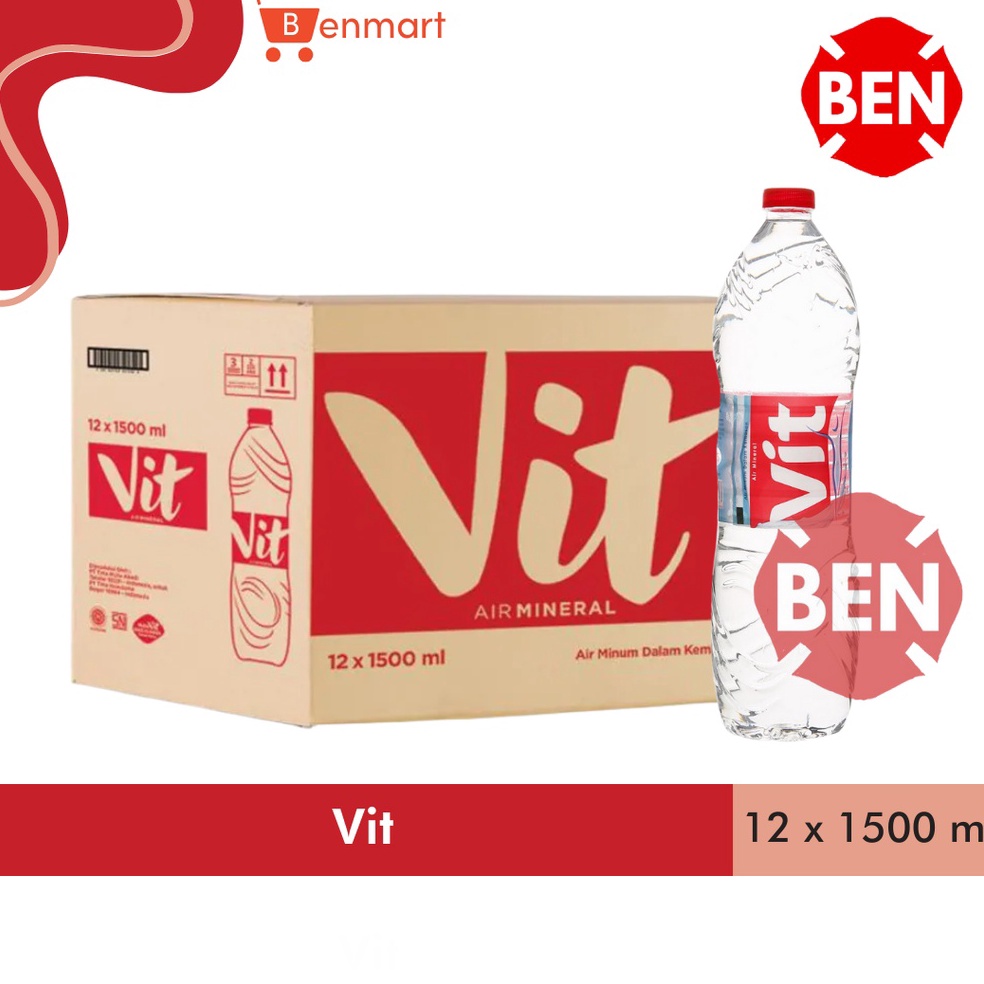 

[0VA34] Vit Botol 1500 ml 1500ml Dus isi 12 Botol - Dus 1,5 Liter 1,5L Air Besar 94