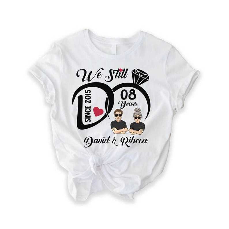 Kaos Couple/Pasangan Lucu dan Aesthetic Free Custom Nama & Tahun CINCIN DIAMOND ANNIVERSARY