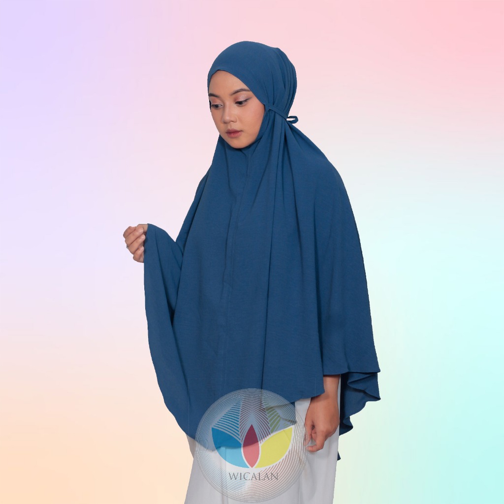 KHIMAR JILBAB JUMBO CRINKLE AIRFLOW NON PET TALI / HIJAB BERGO TALI NON PED CRINKLE PREMIUM