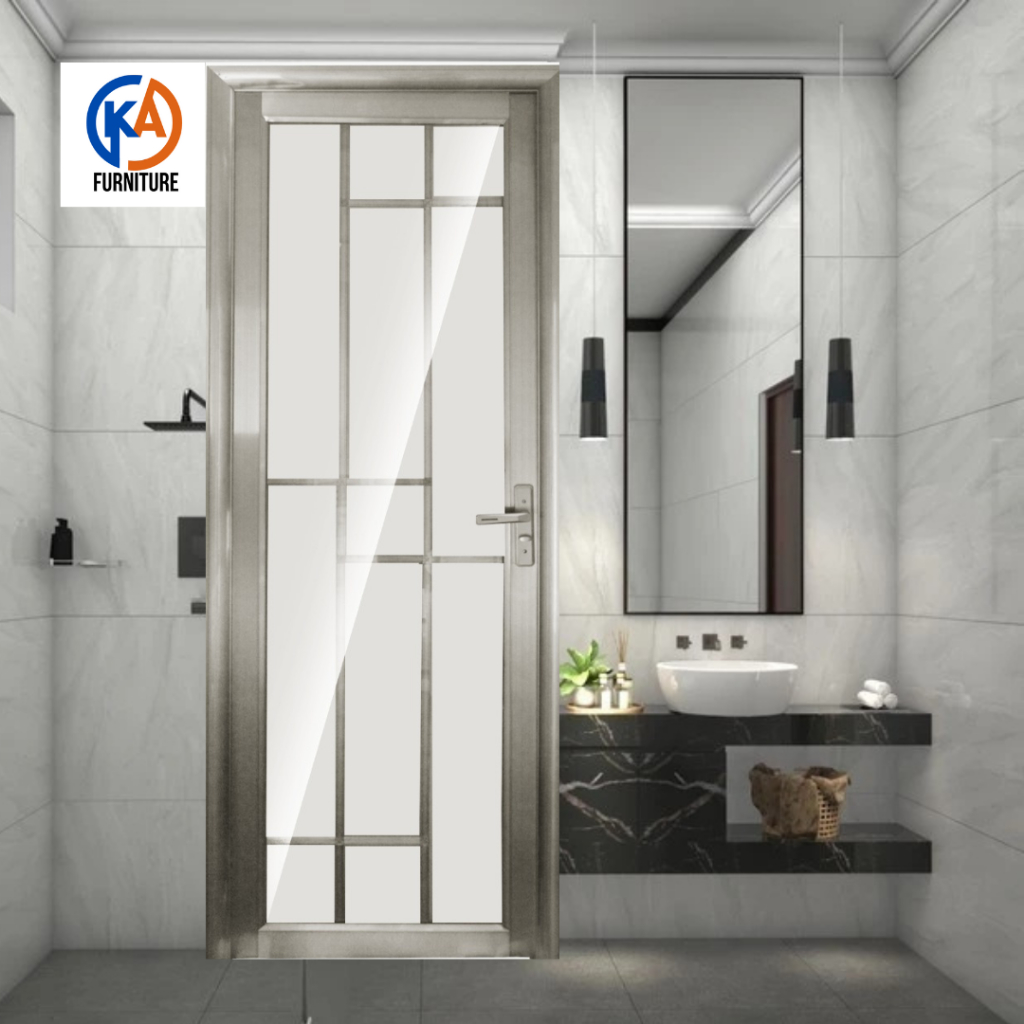 PINTU KAMAR MANDI FULLSET DENGAN KUSEN DAN HANDLE / PINTU KAMAR MANDI KACA / PINTU KAMAR MANDI
