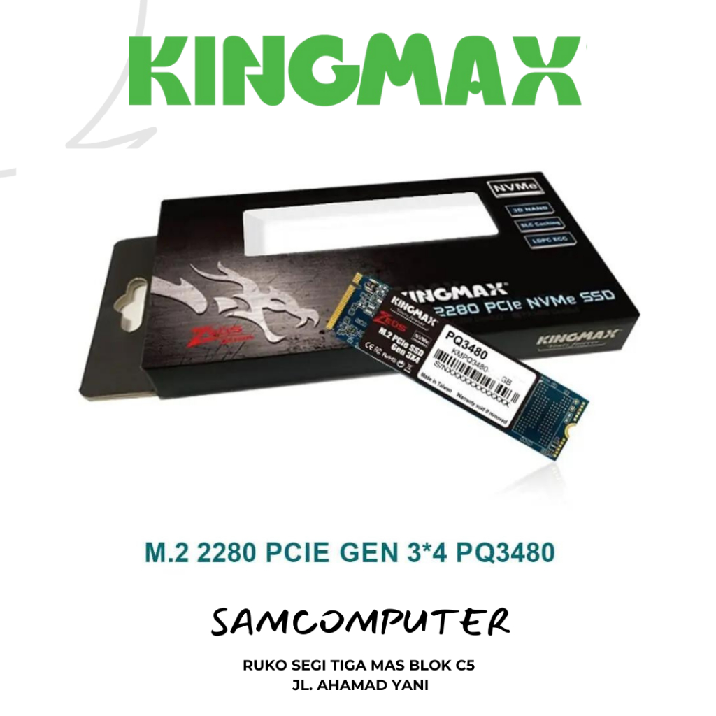 SSD Kingmax 256GB M.2 NVMe PCIe Gen 3 x4