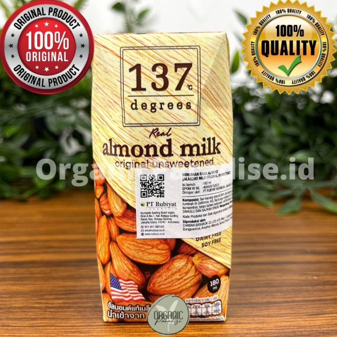 

Kir!m L@ngsung 137 Degree Susu Almond 180 ml / Almond Milk Original Unsweetened 180 ml [74]