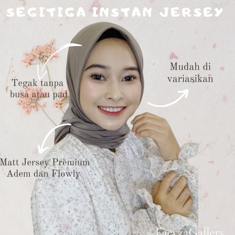 [✣V43(] HIJAB SEGITIGA INSTAN /HIJAB ANTI LETOY/HIJAB SPORT/ANTEM SUPER PREMIUM BY FAEYZAGALLERY Ord