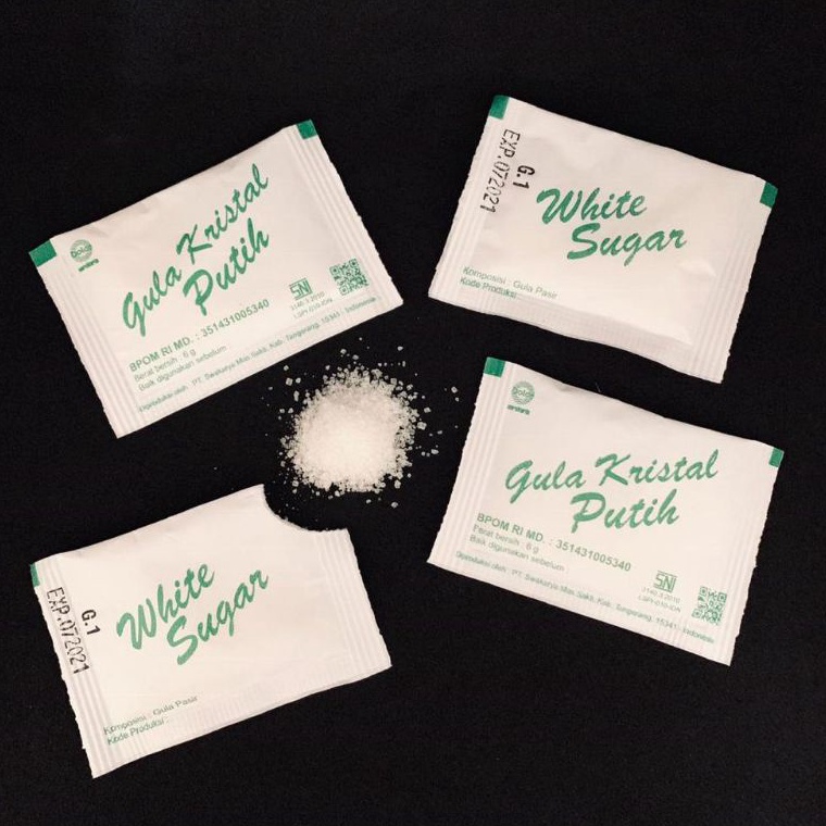 

B@u Gula putih sachet 6 gr isi 125 pcs Paradise