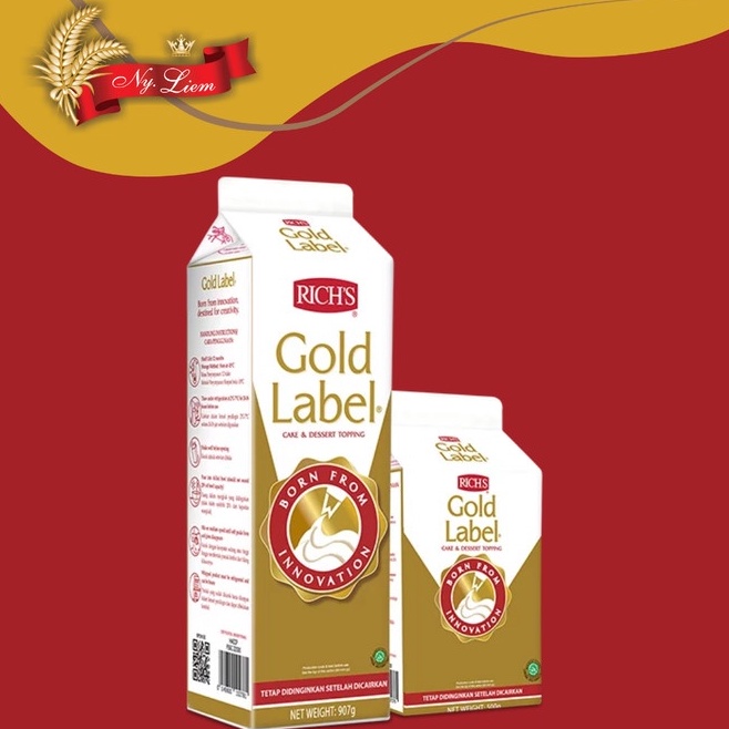 

[KODE PRODUK LV7706938] RICH'S GOLD LABEL Whipping Cream 907 gram (GOSEND/GRAB ONLY)