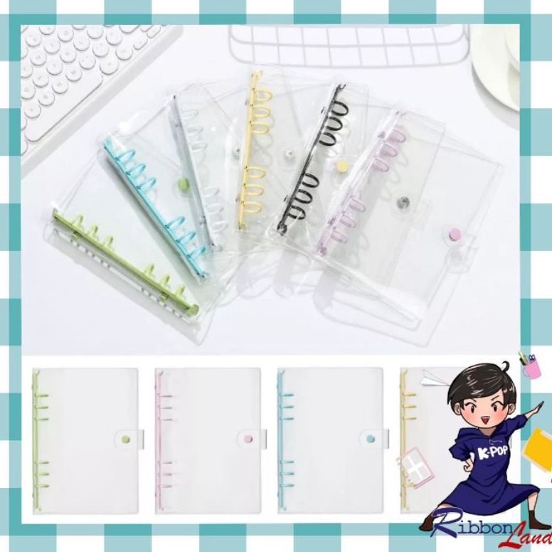 

Stock Banyak.. A5 A6 Binder Besi Warna Transparan 6 Ring CJV