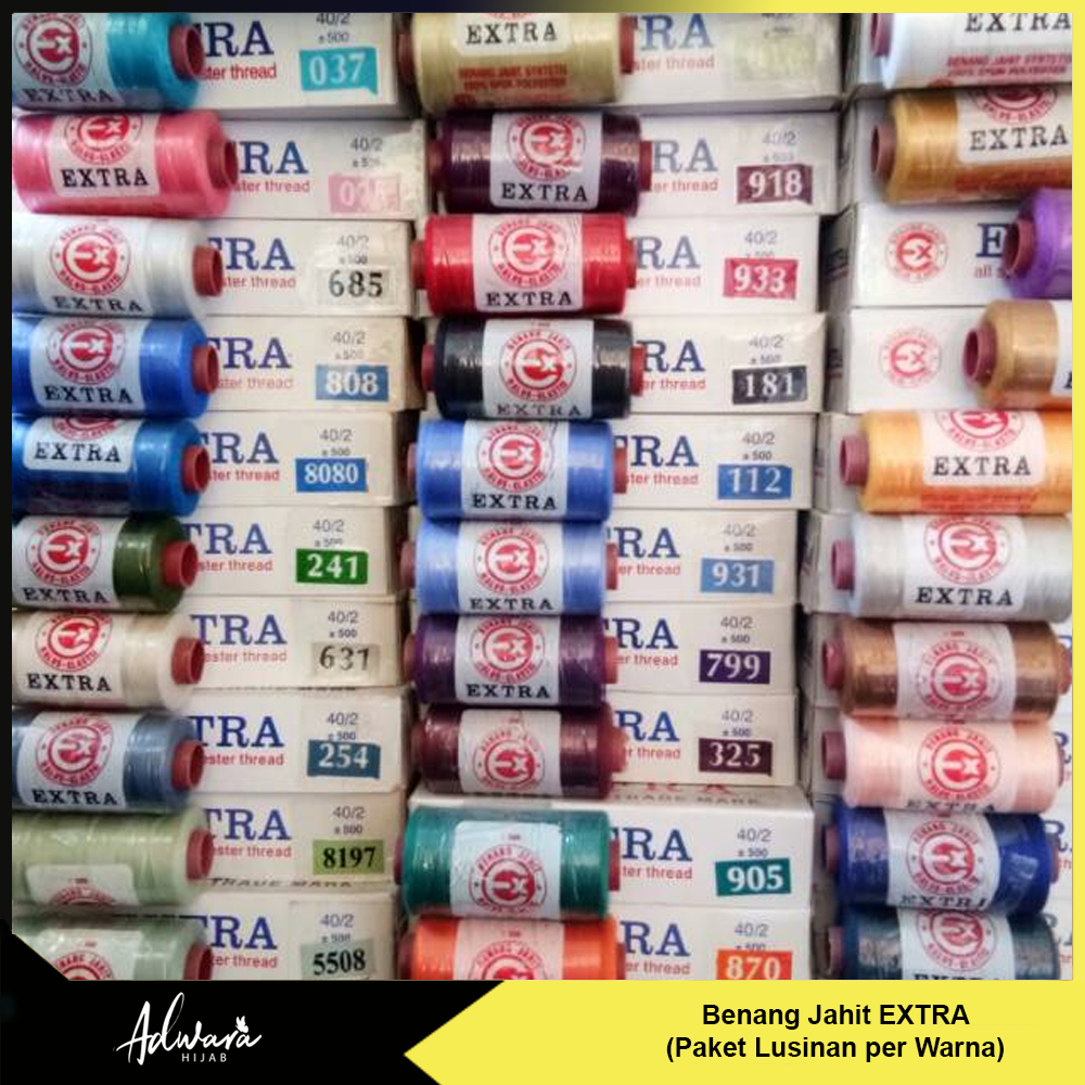 PAKET LUSINAN Benang Jahit EXTRA Warna Lengkap (Perwarna)