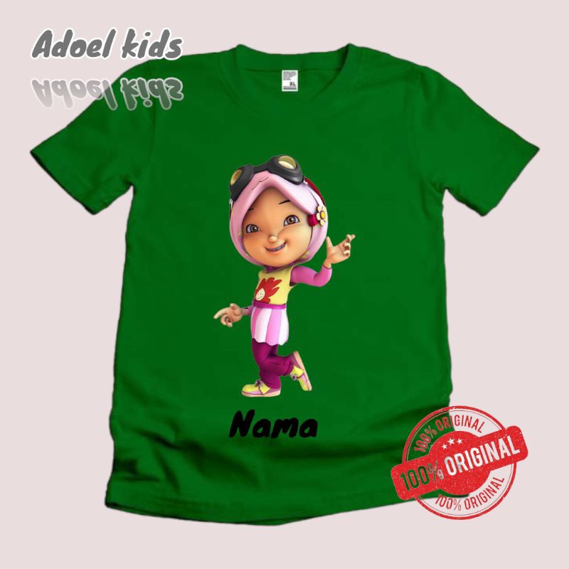BAJU KAOS ANAK MOTIP KARTUN HIJAB FREE NAMA