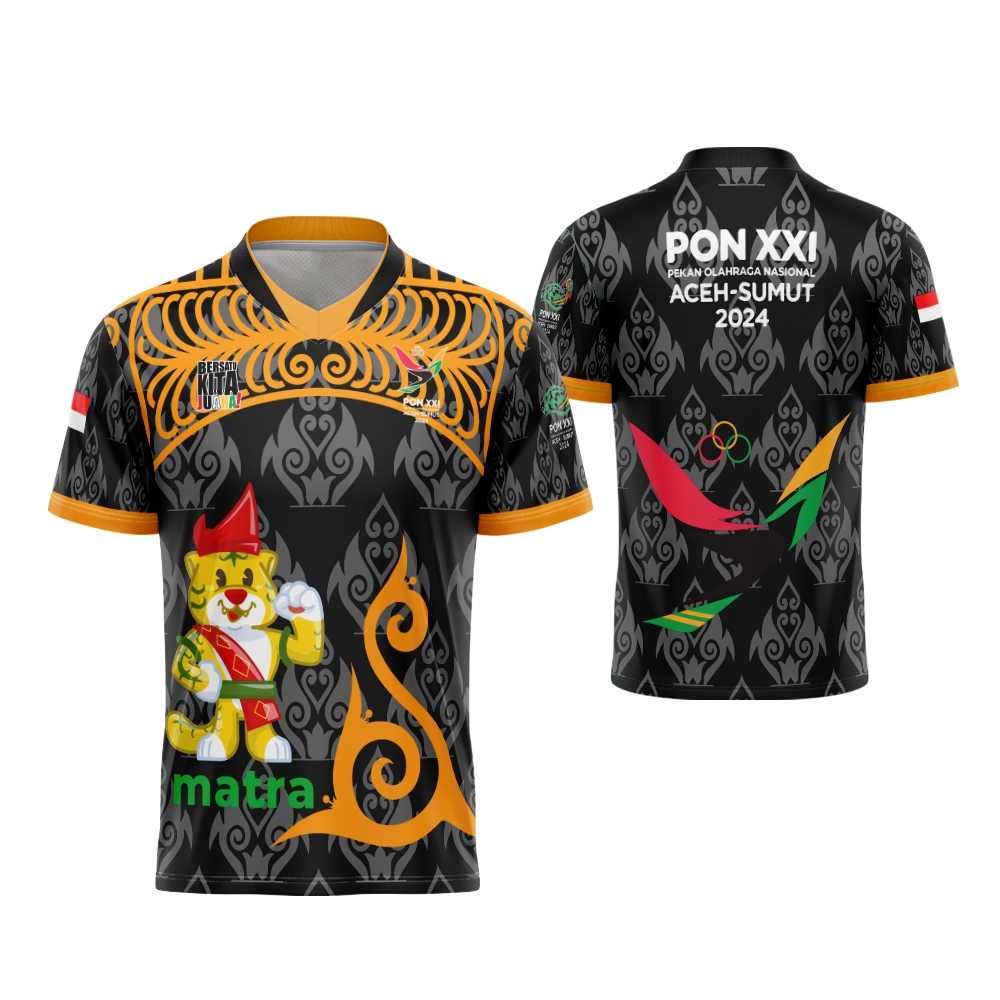 Baju Kaos Pon Aceh Sumut Pria / Baju Jersey Olahraga PON XXI ACEH SUMUT 2024 Terbaru / Baju Kaos Pri
