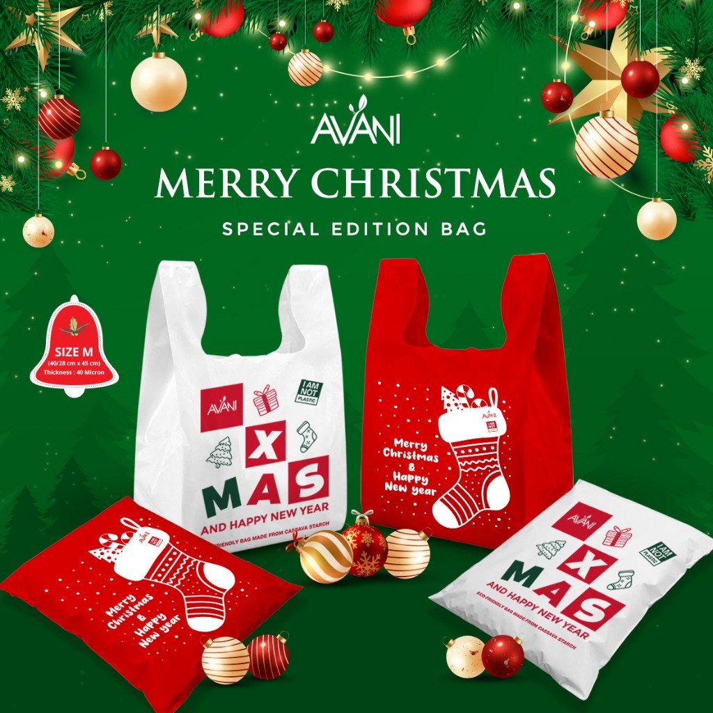 

Christmas Edition Bag Packaging Hampers Ramah Lingkungan - 50pcs - Avani