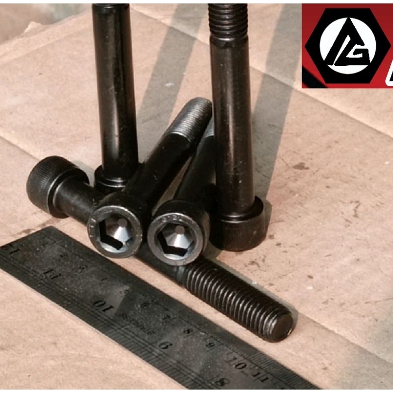 Baut L M6x100 (10 cm) Baja Hitam Kunci L5 / Hex Socket L M6 x 100 (Baut 10)