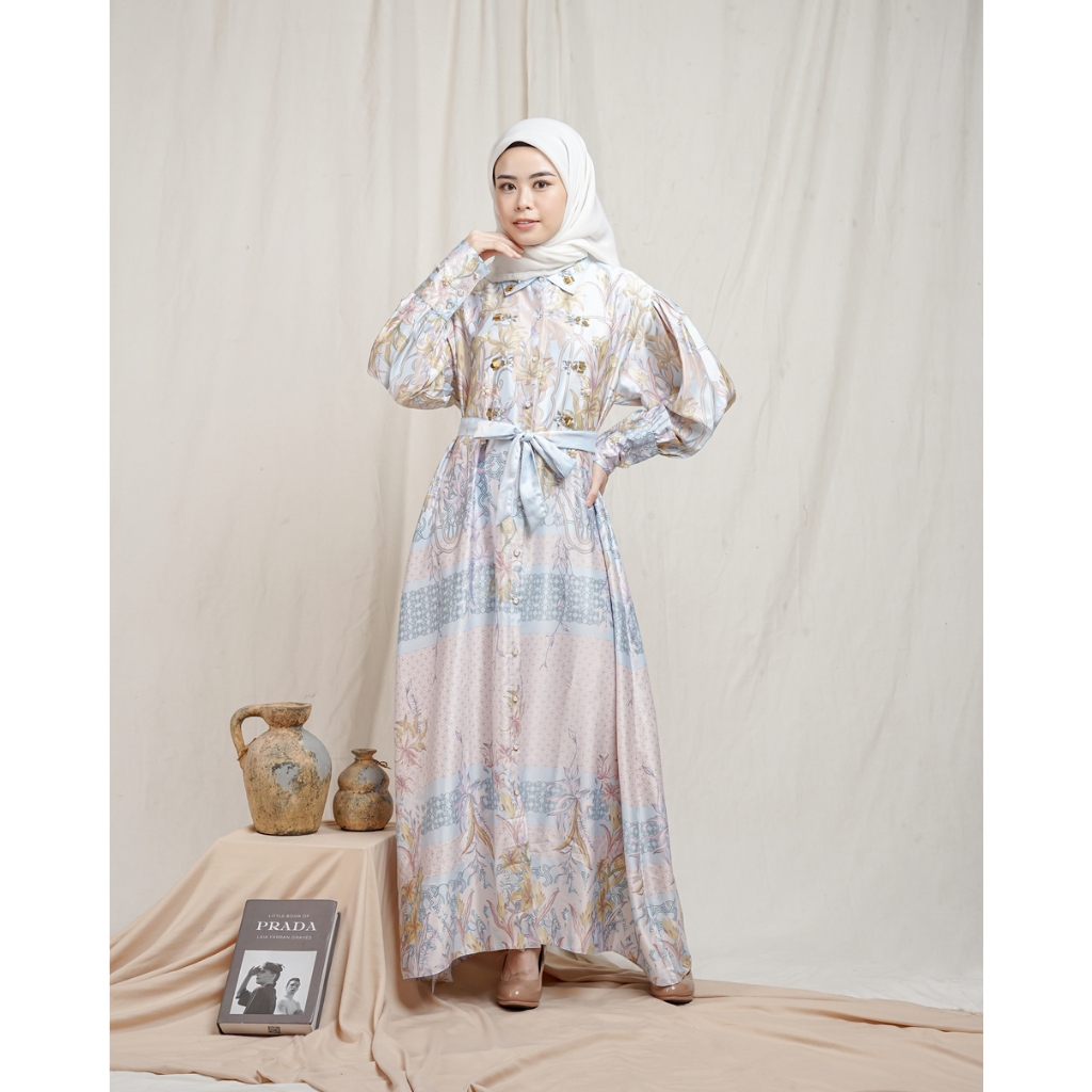 RAIA – NAYRA Silk Dress – Gamis Wanita Modern Satin Gaun Panjang Baju Muslim