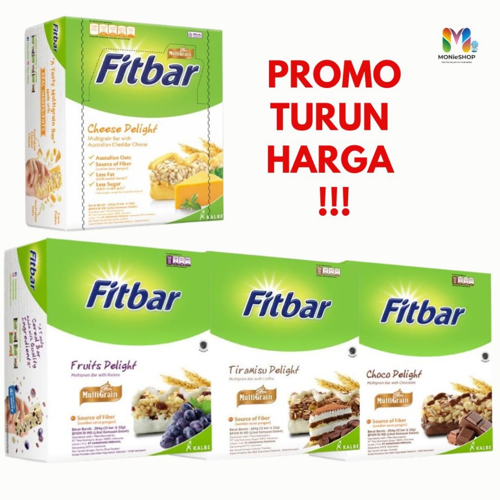 

MONIESHOP - FITBAR isi 12 pcs Rasa Tiramisu Coklat Nuts Fruits kemasan jumbo