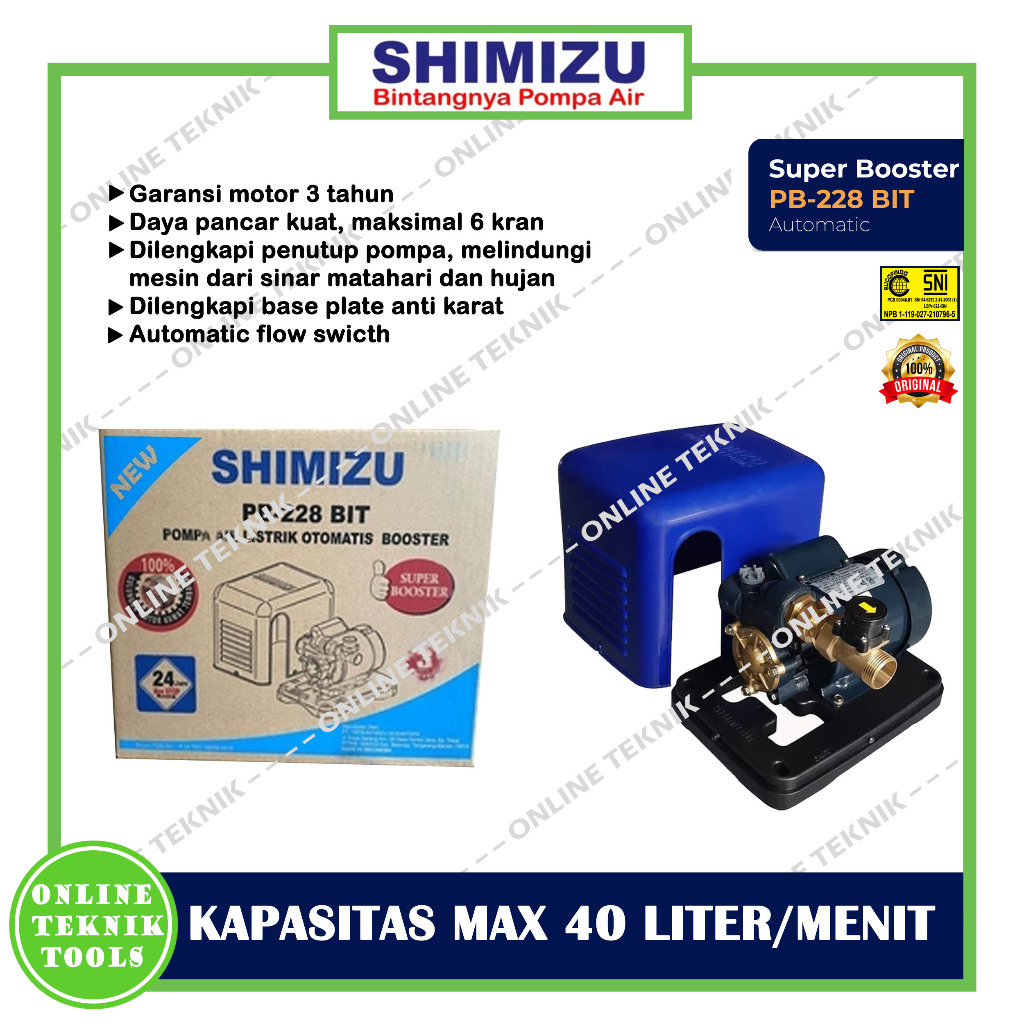 SHIMIZU 228 Pompa Air Pendorong Otomatis / Pompa Booster Shimizu PB-228 BIT / PB228BIT / PB 228 BIT