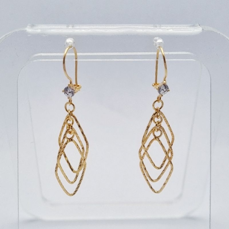 2.05 gr - Anting Emas Kawat Panjang 4.1 cm Kadar 70% 700 16K - T3