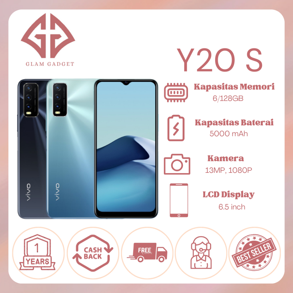 Handphone Smartphone Hp Y20s Ram 6GB Internal 128 GB Smartphone Garansi 1 TAHUN