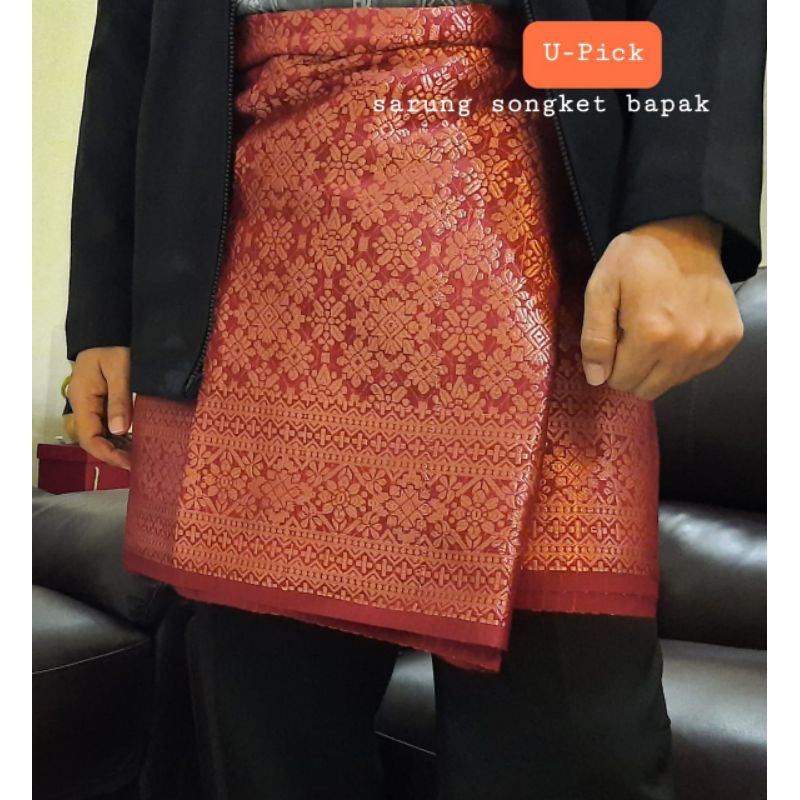Kain Songket Pria, Sarung Songket Melayu Modern,Rok Songket Bapak, Songket Bapak Modern, Sarung Song