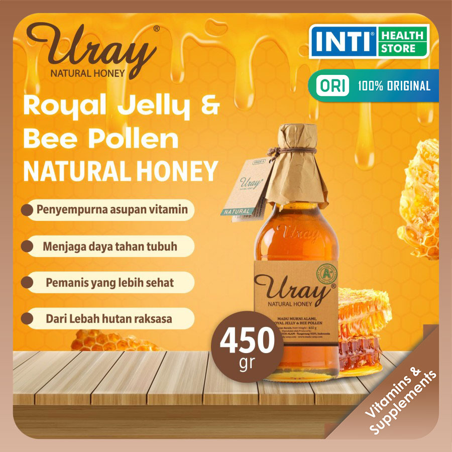 

Madu Uray | Natural Honey Royal Jelly & Bee Pollen 450gr | Madu Murni