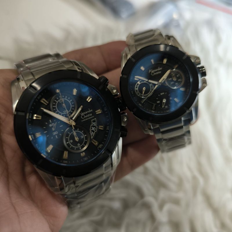 Alexandre Christie 6226 Couple Silver Hitam