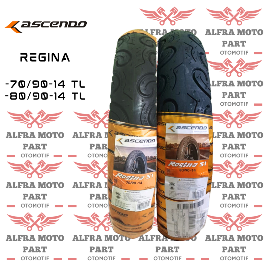 SEPASANG BAN MOTOR MIO/MIO J/SOUL/DLL TUBELESS ASCENDO(SNI) REGINA