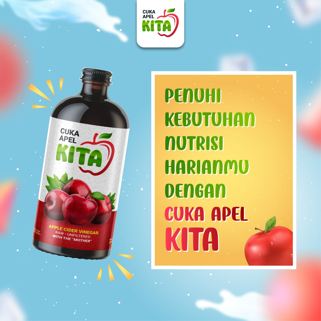 Cuka Apel Original untuk Kolesterol Batu Empedu Tekanan Darah Diabetes