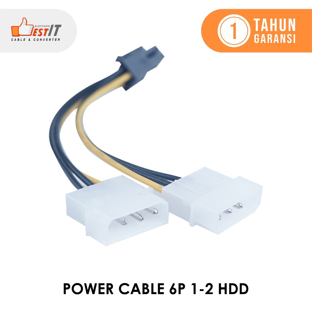 Kabel Power VGA adapter 2 Molex to 6 pin