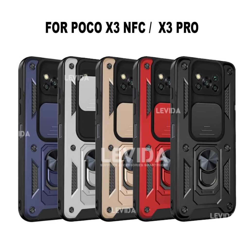 Poco X3 Nfc  Poco X3 Pro Poco M3 Poco X3 Gt Poco M3 Pro Case Robot Slide Kamera Protect + Ringstand 